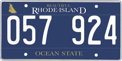 RI license plate 057924