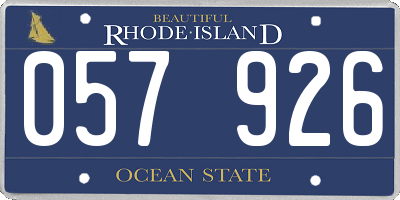 RI license plate 057926