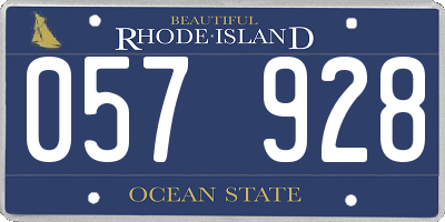 RI license plate 057928