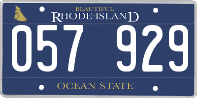 RI license plate 057929