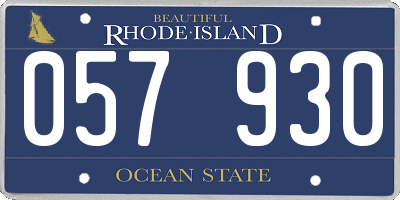 RI license plate 057930