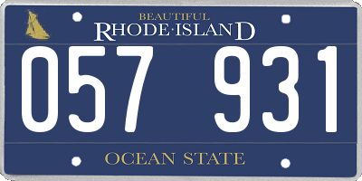 RI license plate 057931