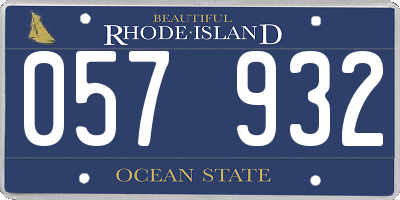 RI license plate 057932