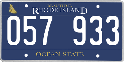RI license plate 057933