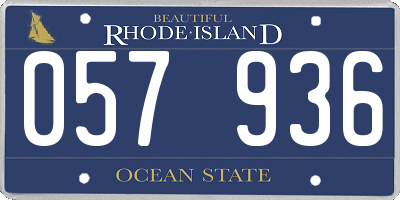 RI license plate 057936