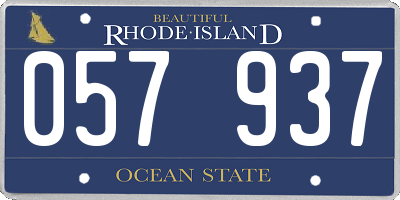 RI license plate 057937