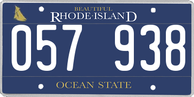 RI license plate 057938