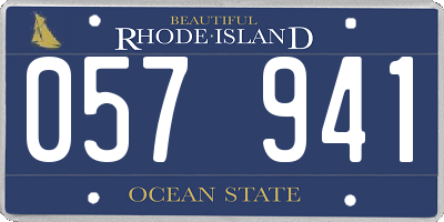 RI license plate 057941