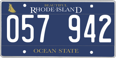 RI license plate 057942