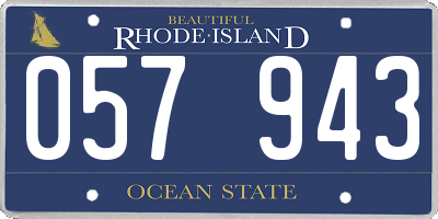 RI license plate 057943