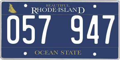 RI license plate 057947