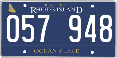 RI license plate 057948