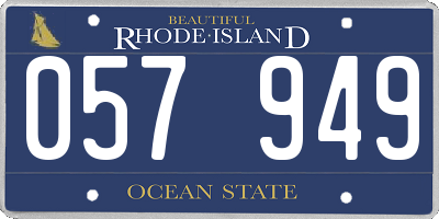RI license plate 057949
