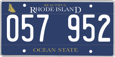 RI license plate 057952
