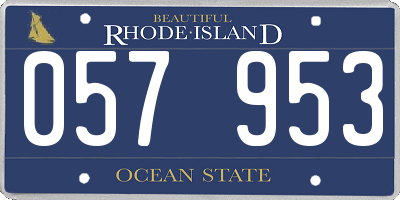 RI license plate 057953