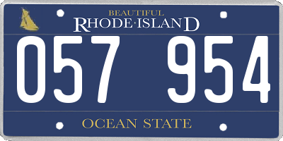 RI license plate 057954