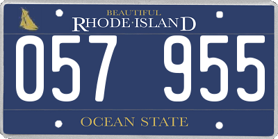 RI license plate 057955