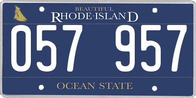 RI license plate 057957