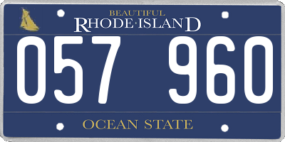 RI license plate 057960