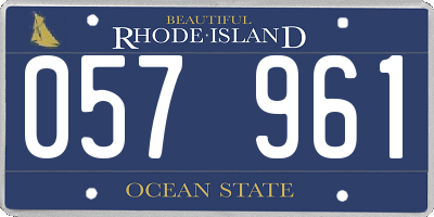 RI license plate 057961