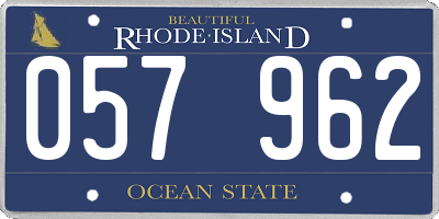 RI license plate 057962