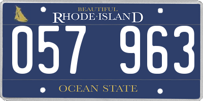 RI license plate 057963