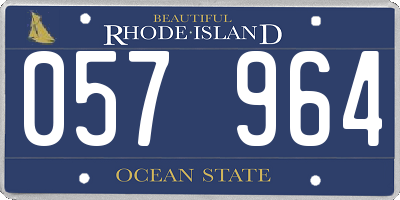 RI license plate 057964
