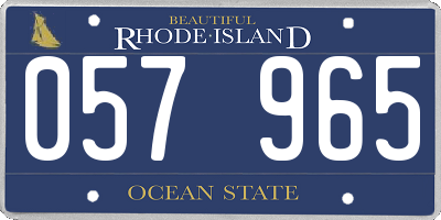 RI license plate 057965