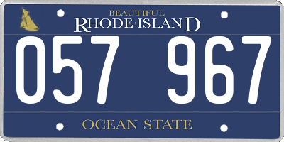 RI license plate 057967