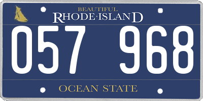 RI license plate 057968