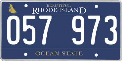 RI license plate 057973