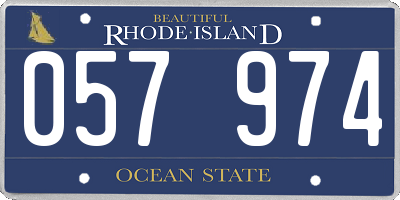 RI license plate 057974