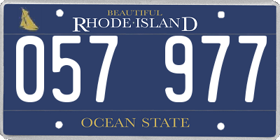 RI license plate 057977