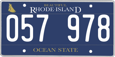 RI license plate 057978