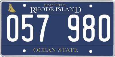 RI license plate 057980