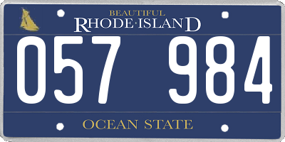 RI license plate 057984