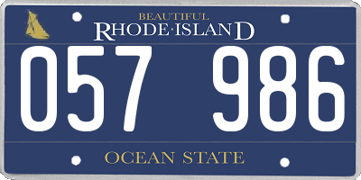 RI license plate 057986