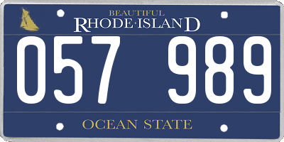 RI license plate 057989
