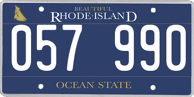 RI license plate 057990
