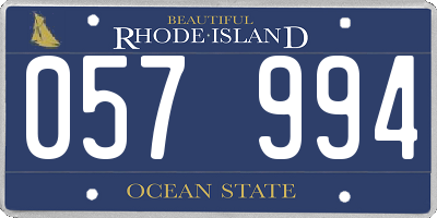 RI license plate 057994