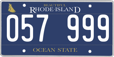 RI license plate 057999