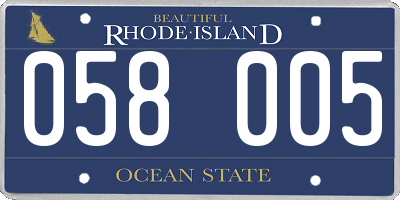 RI license plate 058005