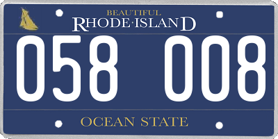 RI license plate 058008