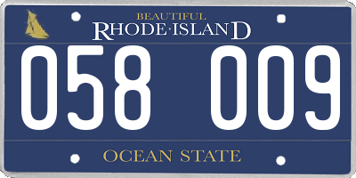 RI license plate 058009