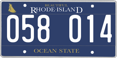RI license plate 058014