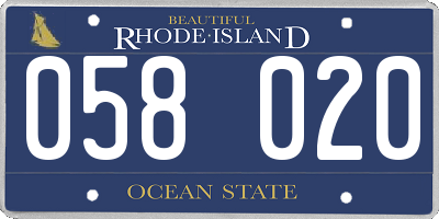 RI license plate 058020