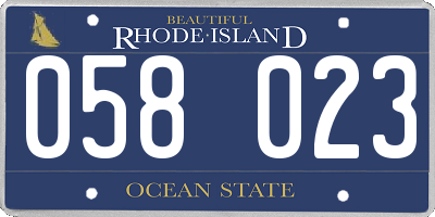 RI license plate 058023