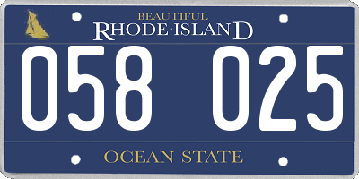 RI license plate 058025