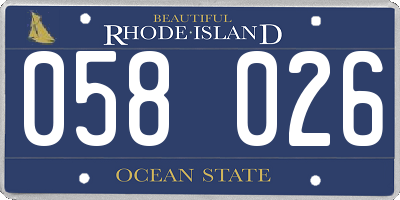 RI license plate 058026