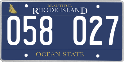 RI license plate 058027